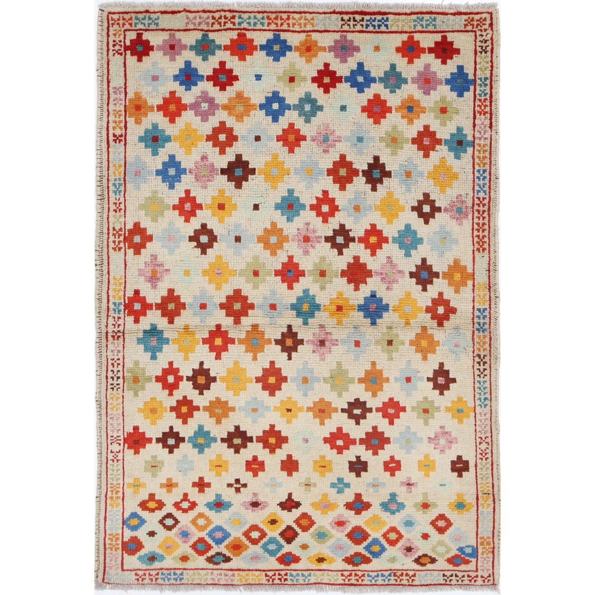 Revival 3x5 Handmade Double Knotted Washable Wool Rug - Colorful