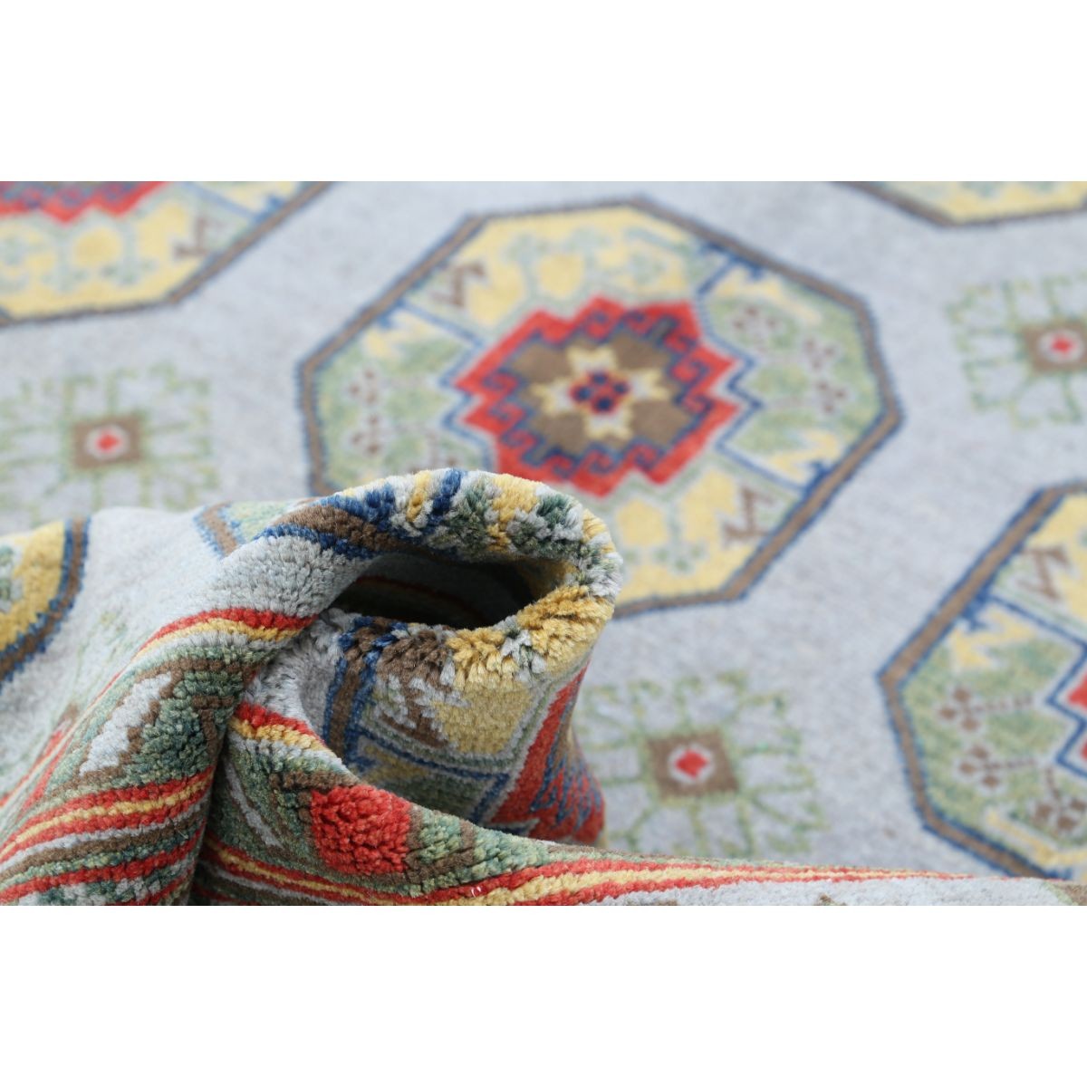 Revival 6x8 Handmade Double Knotted Washable Wool Rug - Colorful