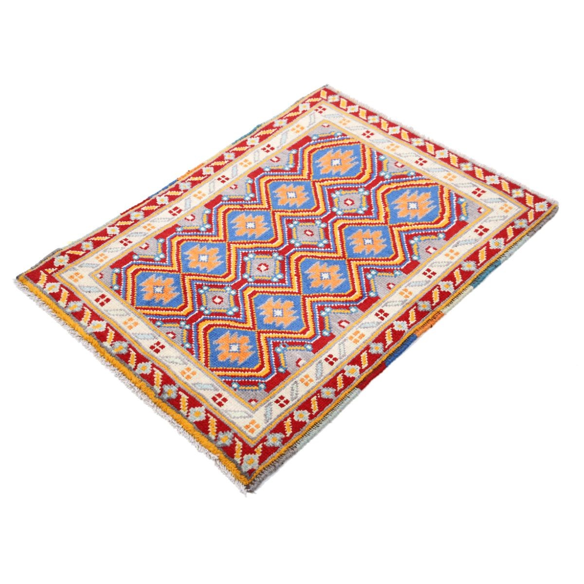 Revival 3x4 Handmade Double Knotted Washable Wool Rug - Colorful