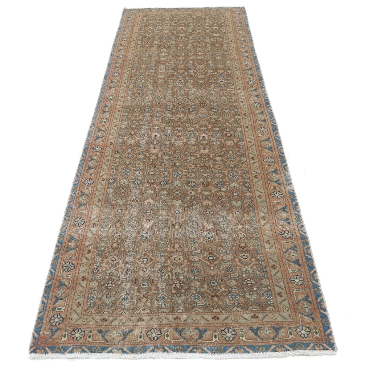 Vintage 3x10 Hand-Knotted Washable Wool Runner - Soft Hues