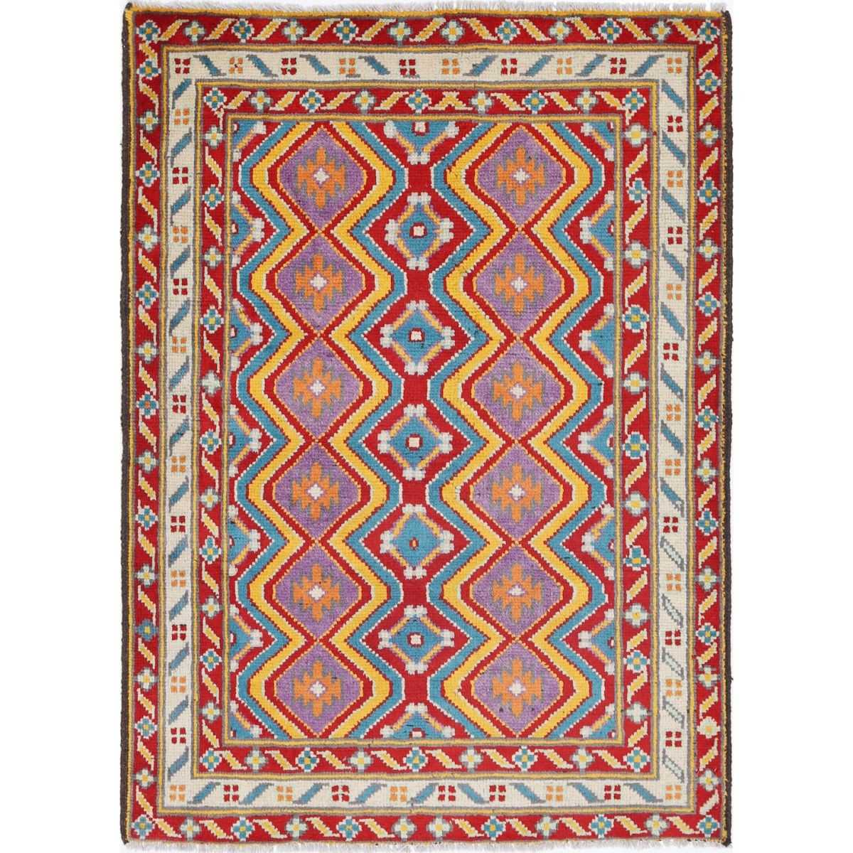 Revival 3x5 Handmade Double Knotted Washable Wool Rug - Colorful