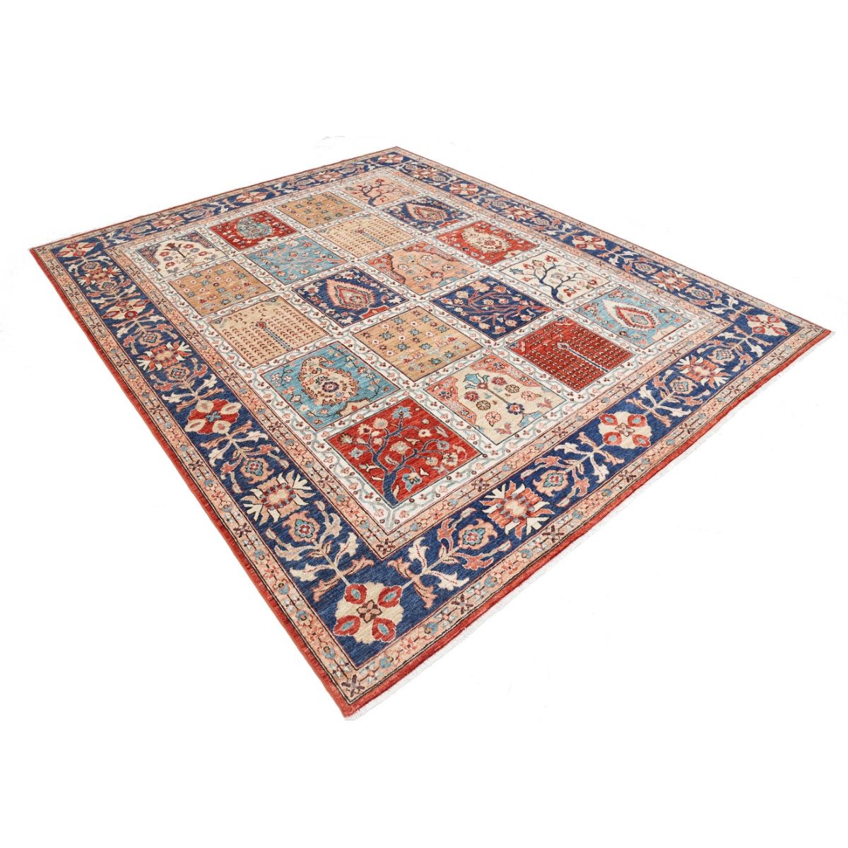 Bakhtiari 8x10 Hand-Knotted Washable Wool Rug - Colorful