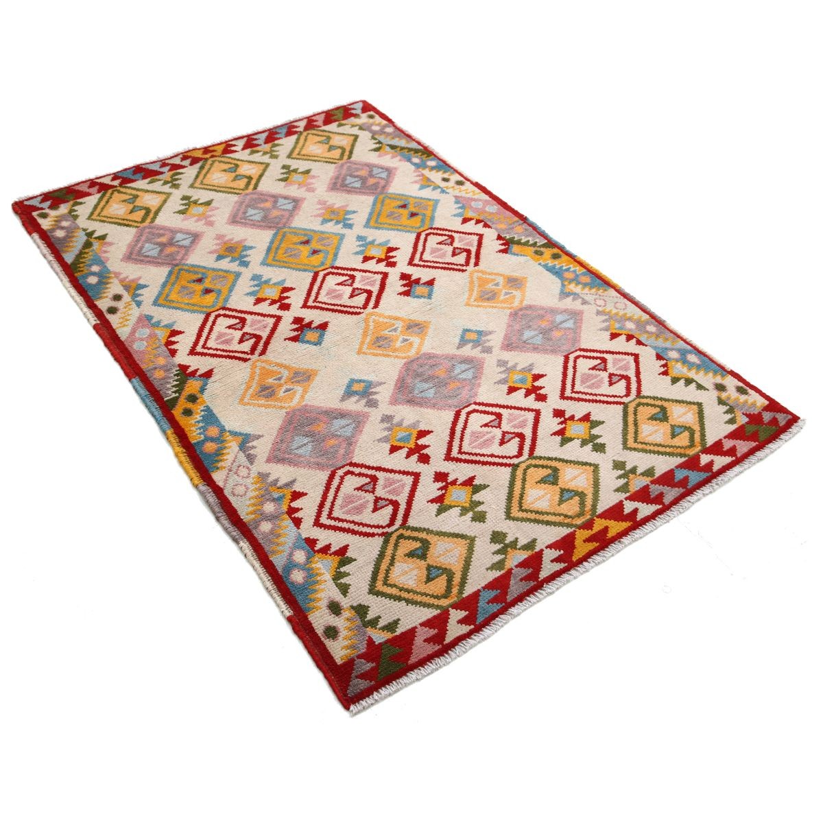 Revival 3x5 Handmade Double Knotted Washable Wool Rug - Colorful