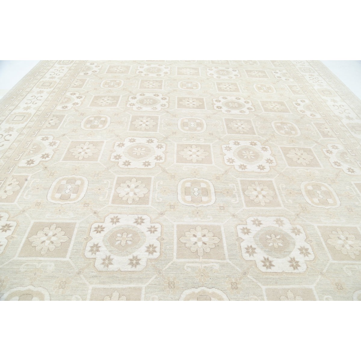 Khotan 13x18 Handmade Double Knotted Washable Wool Rug - Soft Hues