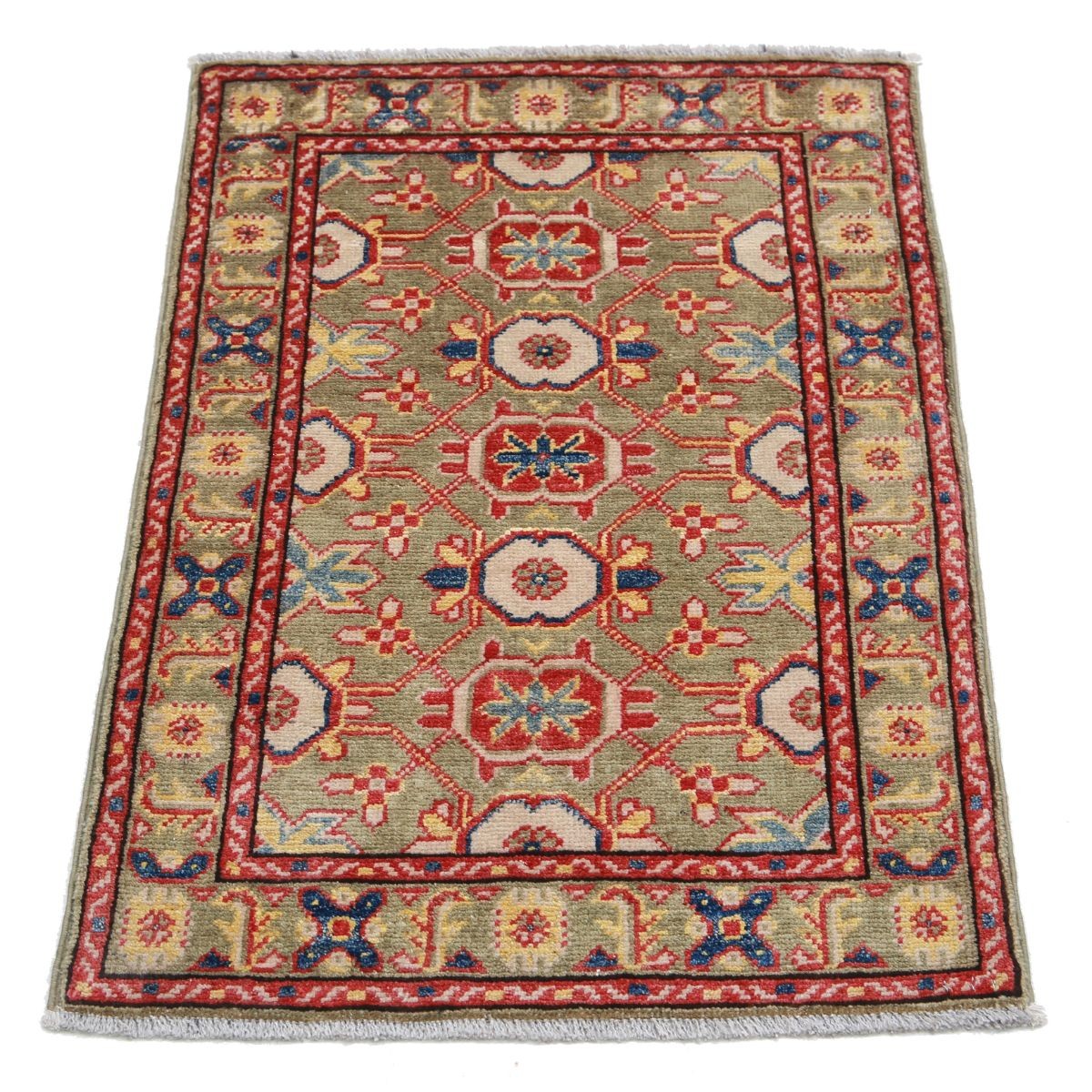 Revival 2x3 Handmade Double Knotted Washable Wool Rug - Colorful