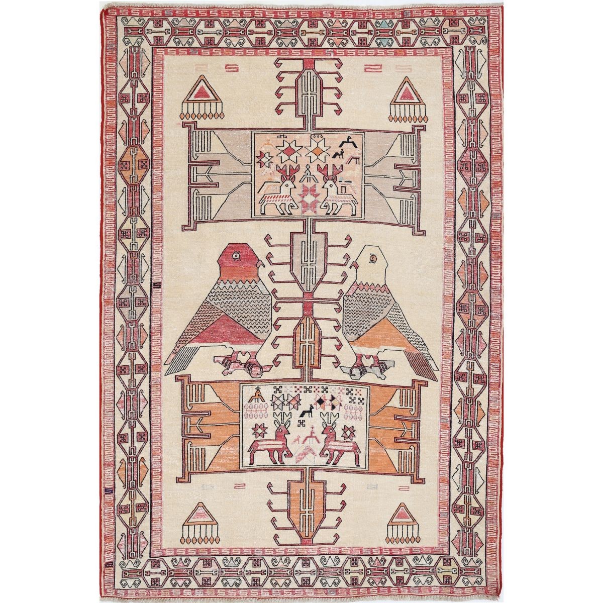 Silki 4x6 Hand Woven Washable Silk Rug - Colorful