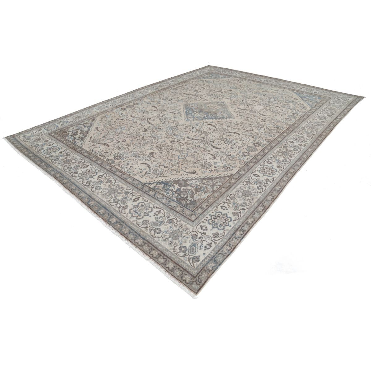 Vintage 10x14 Handmade Double Knotted Washable Wool Rug - Soft Hues