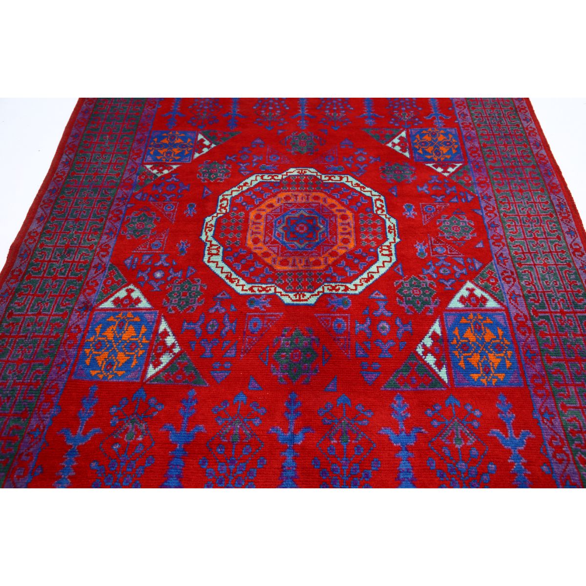 Revival 6x8 Handmade Double Knotted Washable Wool Rug - Colorful
