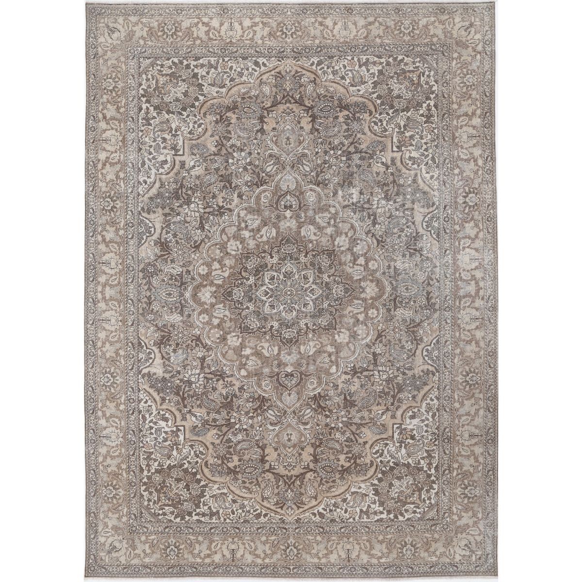 Vintage 10x13 Handmade Double Knotted Washable Wool Rug - Soft Hues
