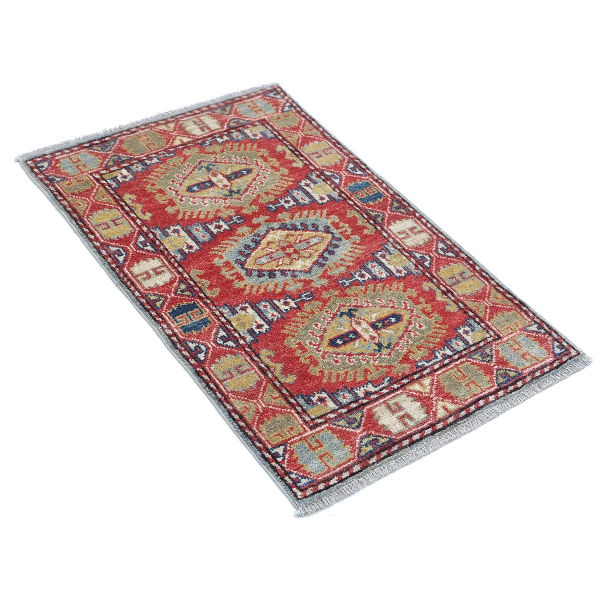 Revival 2x3 Handmade Double Knotted Washable Wool Rug - Colorful