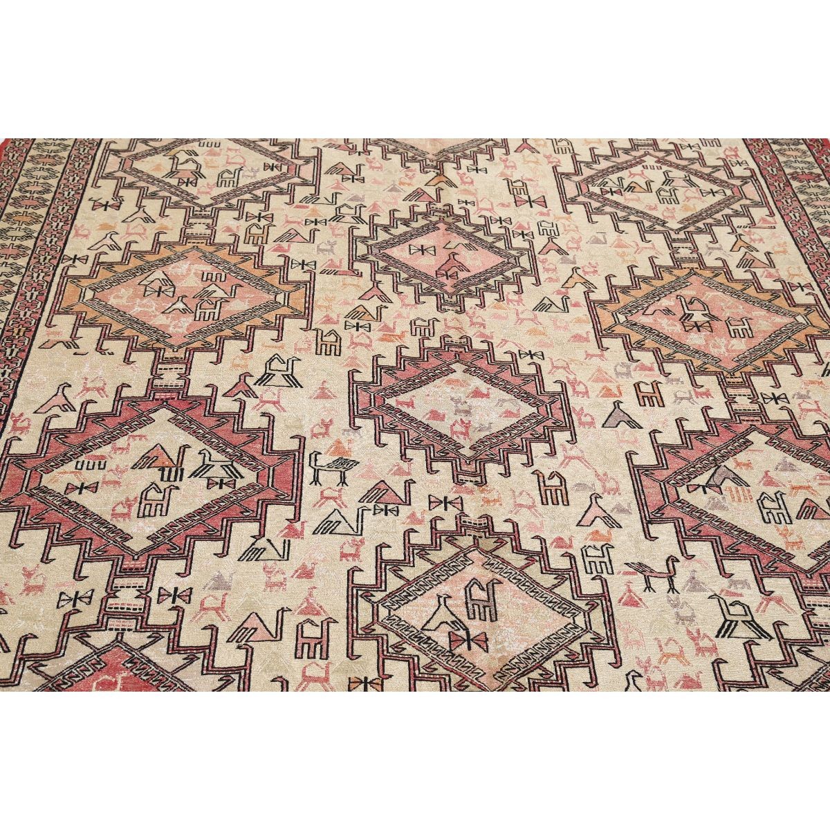 Silki 7x9 Hand Woven Washable Silk Rug - Colorful