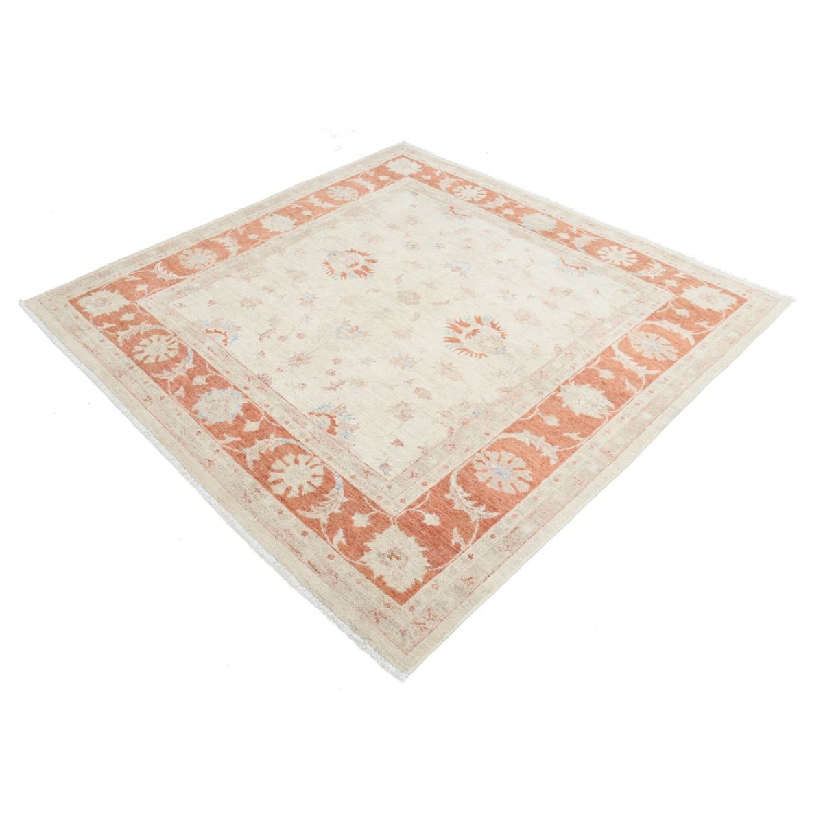 Ziegler 6x6 Handmade Double Knotted Washable Wool Rug - Colorful - Square