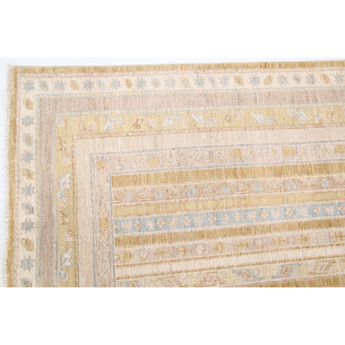Shaal 7x9 Handmade Double Knotted Washable Wool Rug - Soft Hues