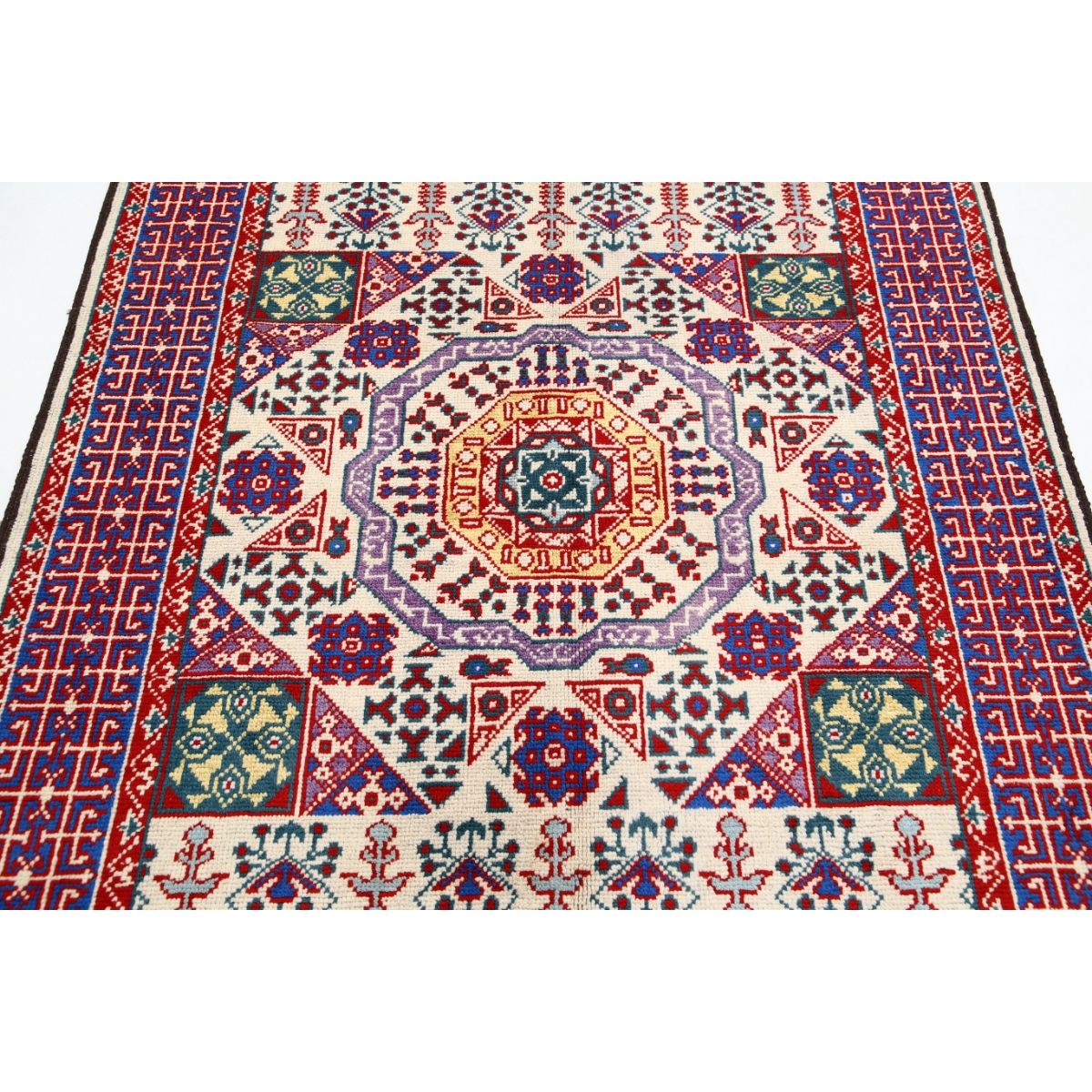 Revival 5x7 Handmade Double Knotted Washable Wool Rug - Colorful