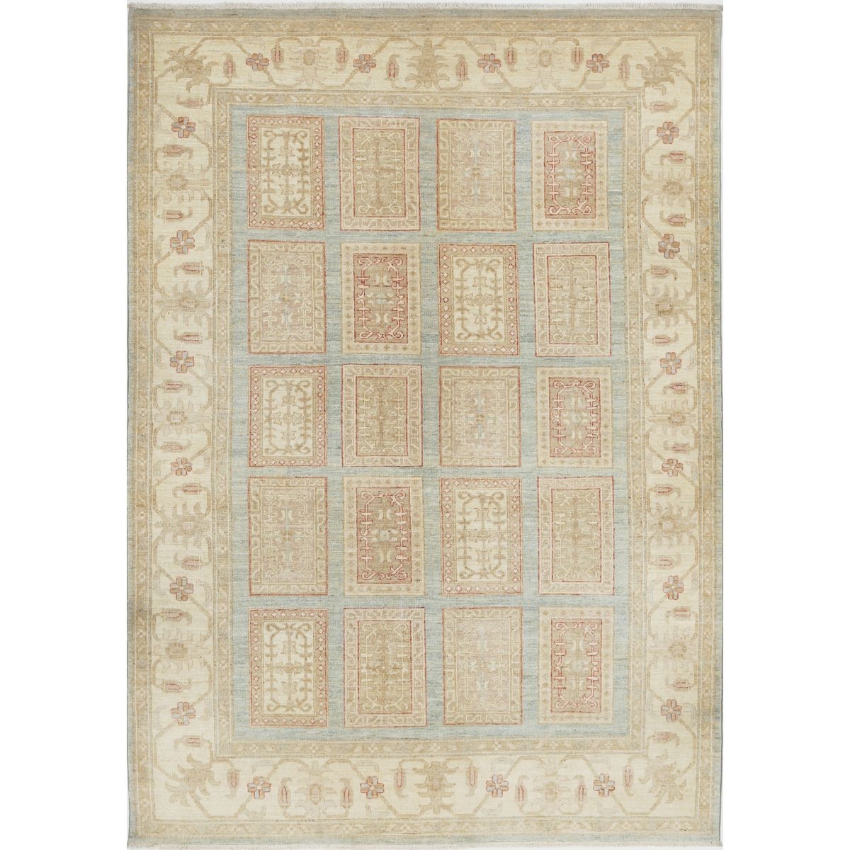 Bakhtiari 6x8 Handmade Double Knotted Washable Wool Rug - Soft Hues
