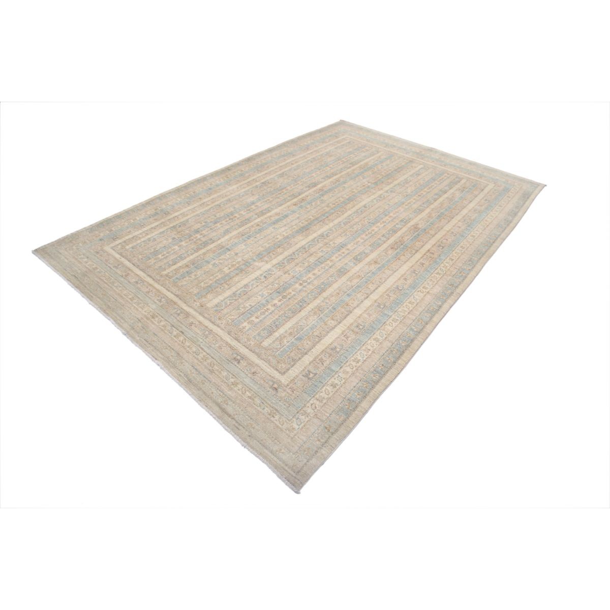 Shaal 7x10 Handmade Double Knotted Washable Wool Rug - Soft Hues