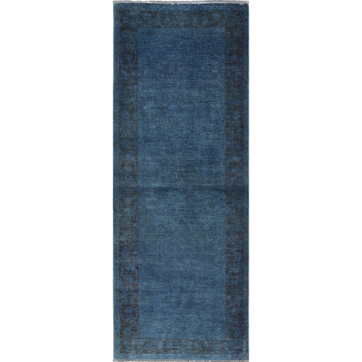 Overdye 2x7 Handmade Double Knotted Washable Wool Runner - Monochormatic