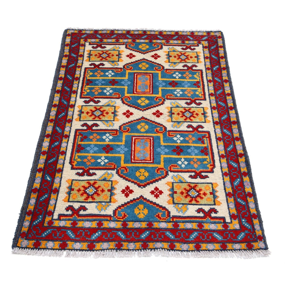 Revival 3x4 Handmade Double Knotted Washable Wool Rug - Colorful