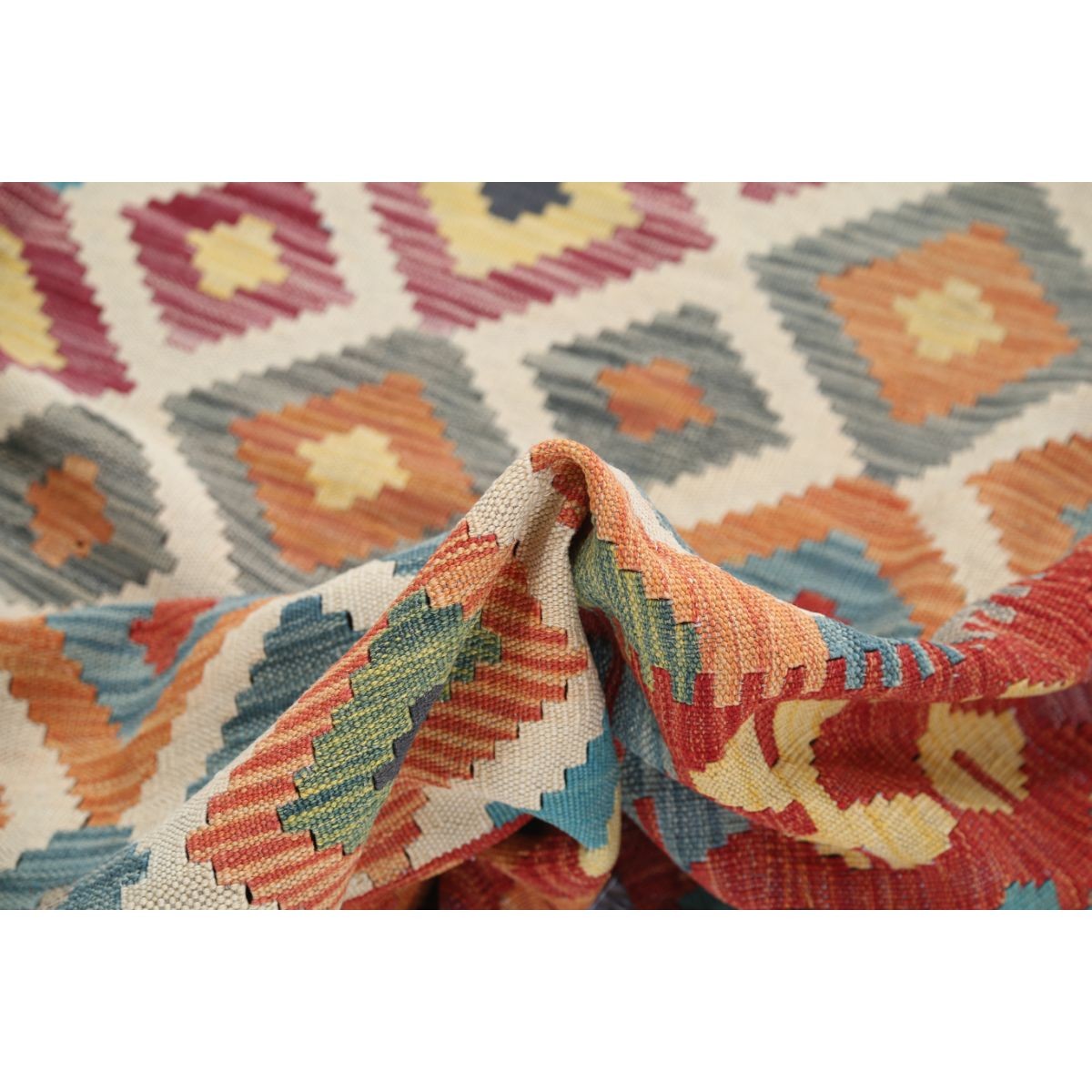 Maimana 7x10 Hand Woven Washable Wool Rug - Colorful