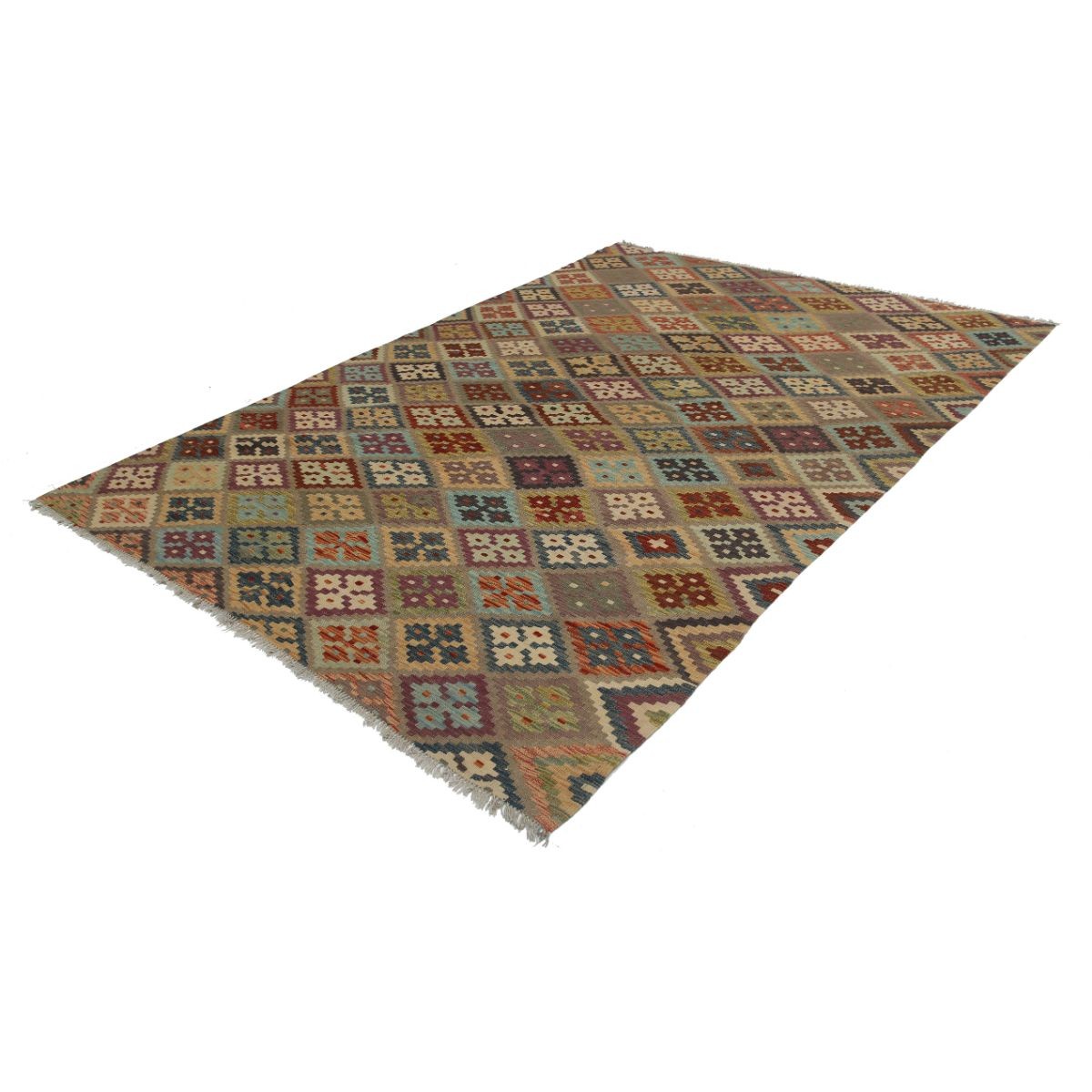 Maimana 7x9 Hand Woven Washable Wool Rug - Colorful