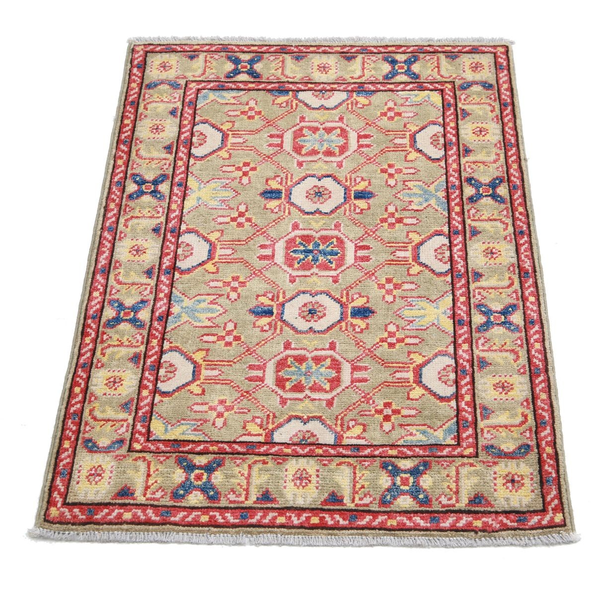 Revival 2x3 Handmade Double Knotted Washable Wool Rug - Colorful