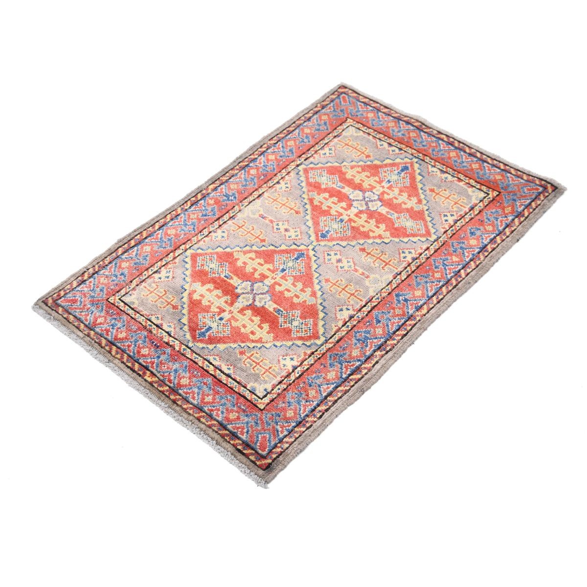 Revival 2x3 Handmade Double Knotted Washable Wool Rug - Colorful