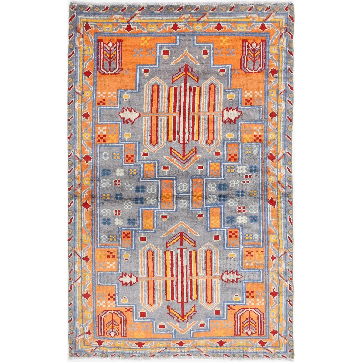 Revival 3x5 Handmade Double Knotted Washable Wool Rug - Colorful