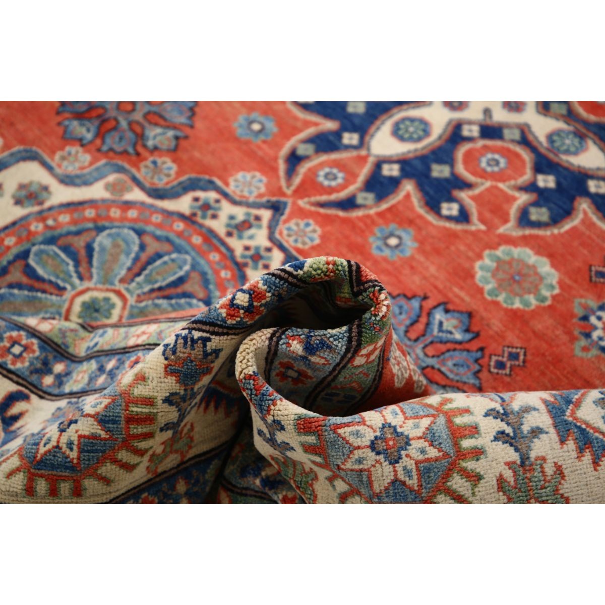 Kazak 8x10 Handmade Double Knotted Washable Wool Rug - Colorful