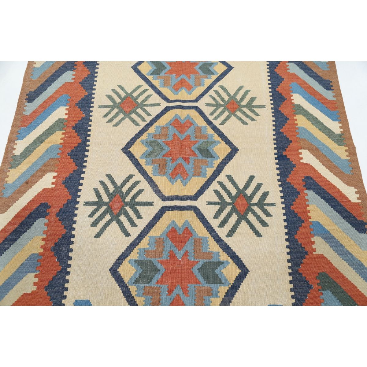 Kafkaas 5x7 Hand Woven Washable Wool Rug - Colorful