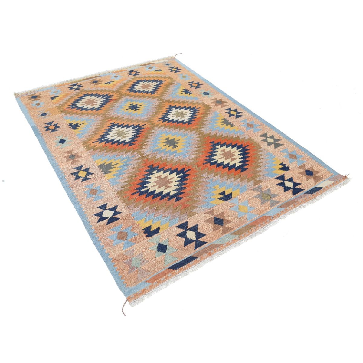 Kafkaas 5x7 Hand Woven Washable Wool Rug - Colorful