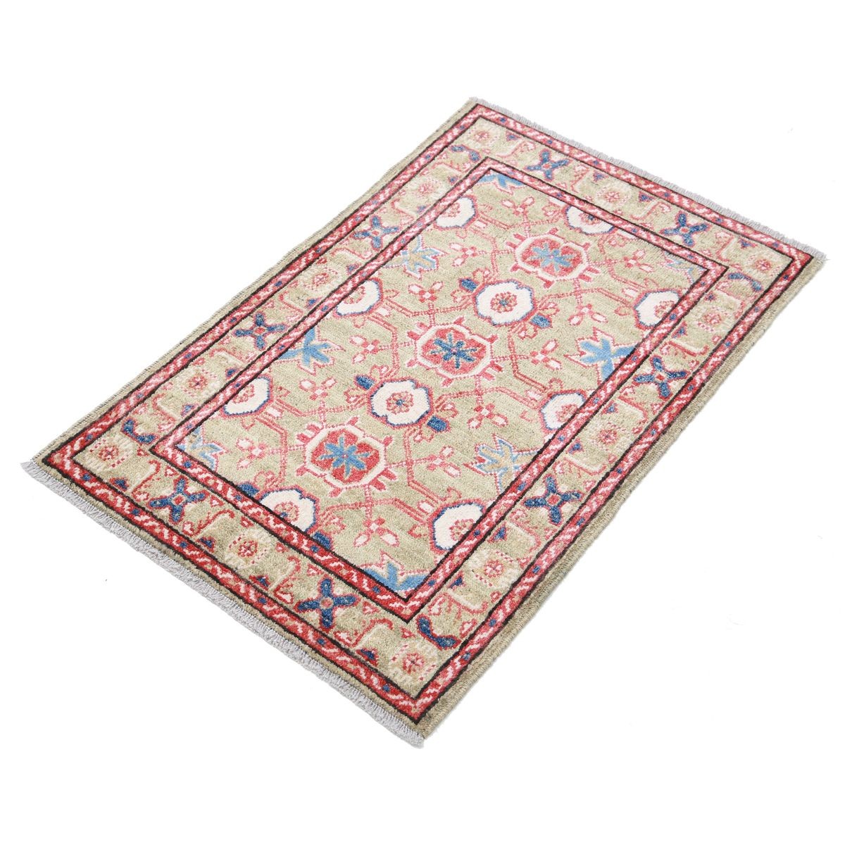Revival 2x3 Handmade Double Knotted Washable Wool Rug - Colorful