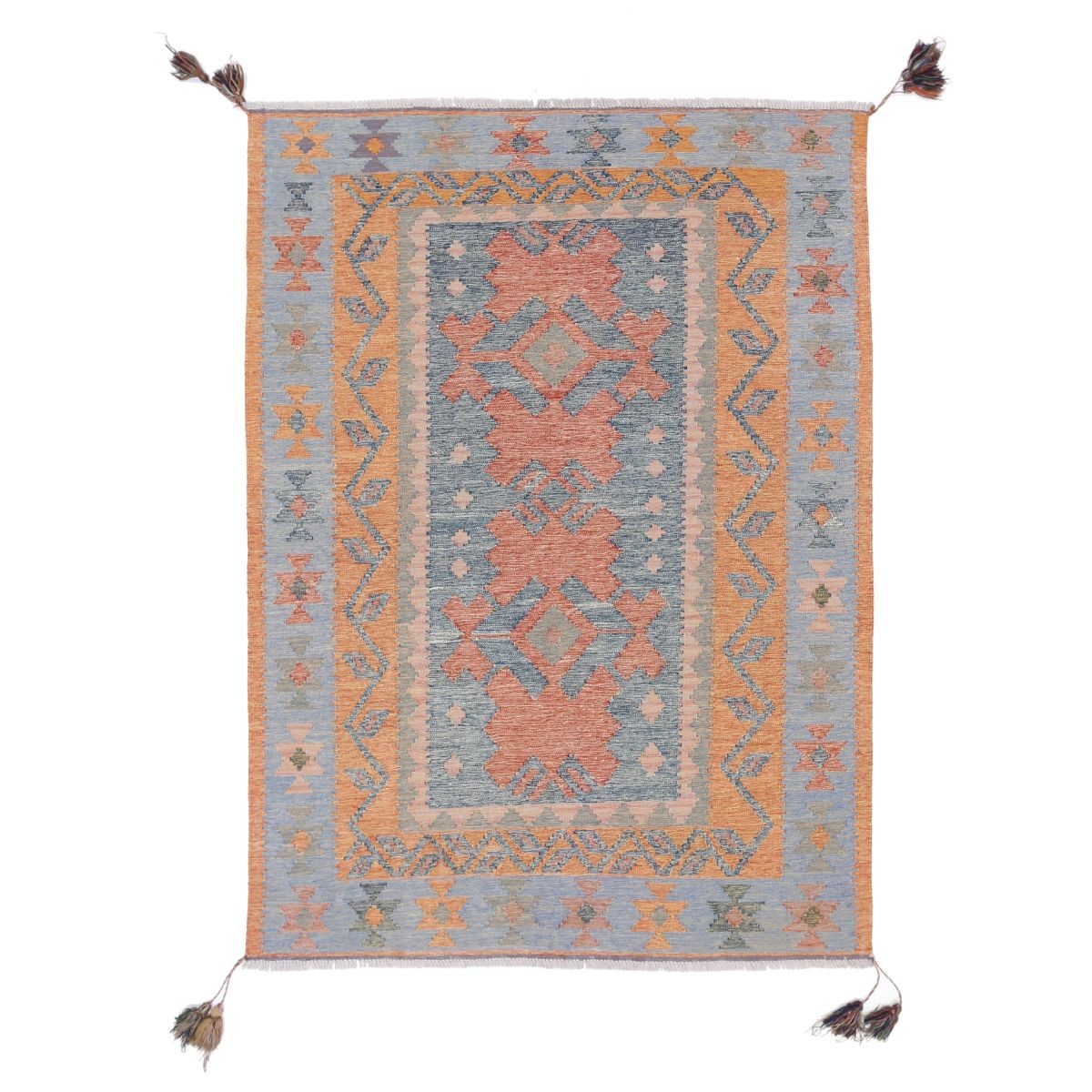 Kafkaas 5x7 Hand Woven Washable Wool Rug - Colorful