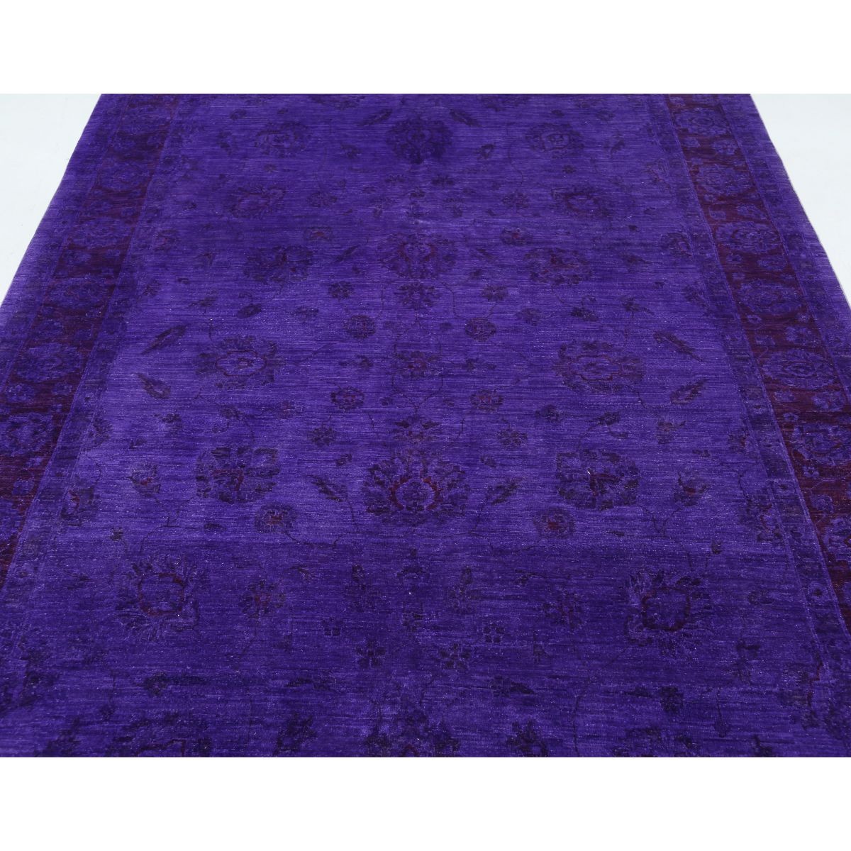 Overdye 7x10 Handmade Double Knotted Washable Wool Rug - Monochormatic