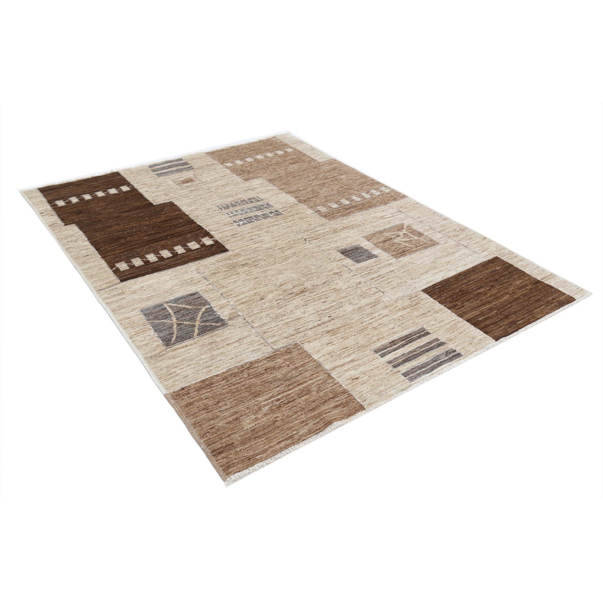 Modcar 5x7 Handmade Double Knotted Washable Wool Rug - Colorful