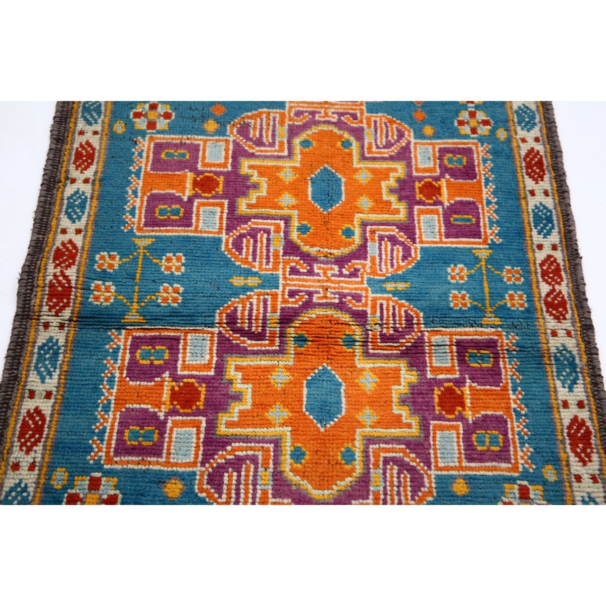 Revival 3x4 Handmade Double Knotted Washable Wool Rug - Colorful