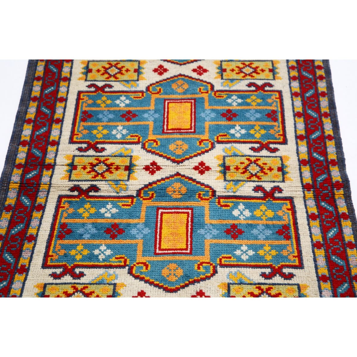 Revival 3x4 Handmade Double Knotted Washable Wool Rug - Colorful