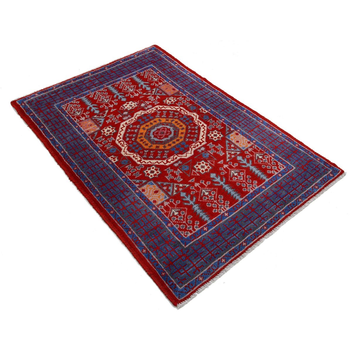 Revival 3x5 Handmade Double Knotted Washable Wool Rug - Colorful