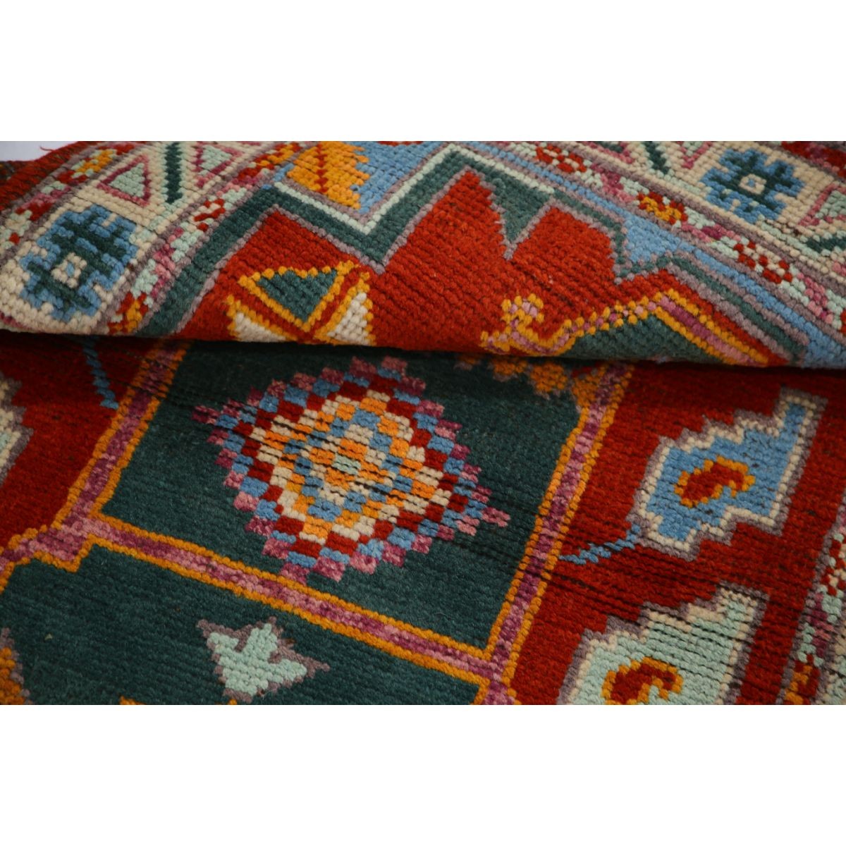 Revival 3x4 Handmade Double Knotted Washable Wool Rug - Colorful
