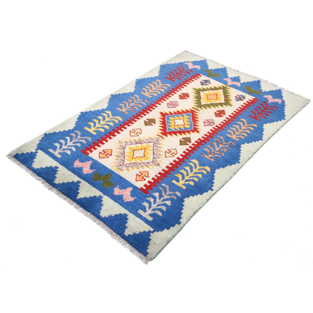 Revival 3x5 Handmade Double Knotted Washable Wool Rug - Colorful