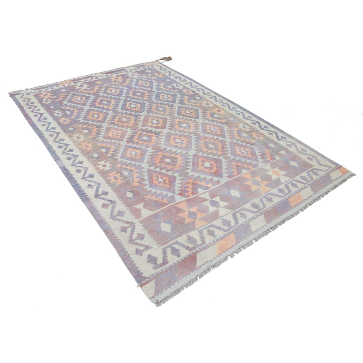 Kafkaas 6x10 Hand Woven Washable Wool Rug - Colorful