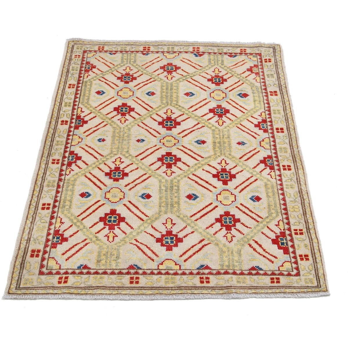 Revival 3x4 Handmade Double Knotted Washable Wool Rug - Colorful