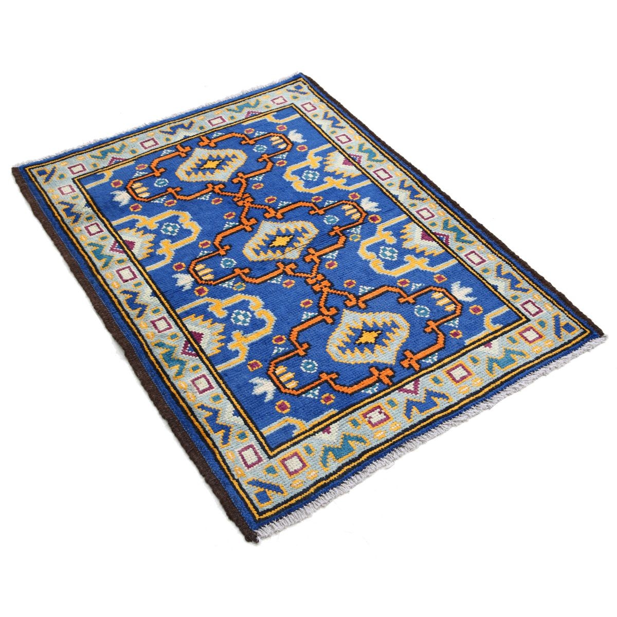 Revival 3x4 Handmade Double Knotted Washable Wool Rug - Colorful