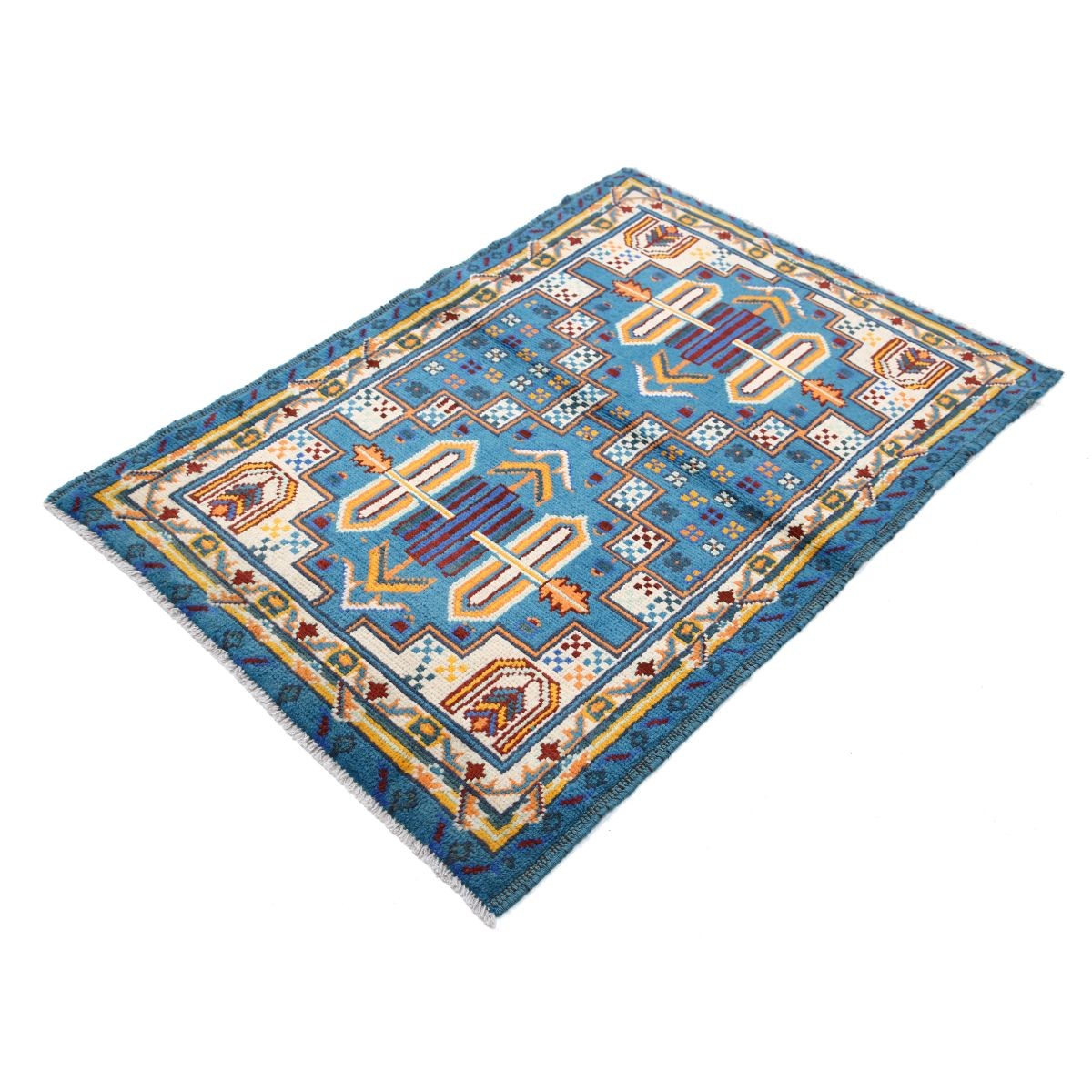 Revival 3x5 Handmade Double Knotted Washable Wool Rug - Colorful