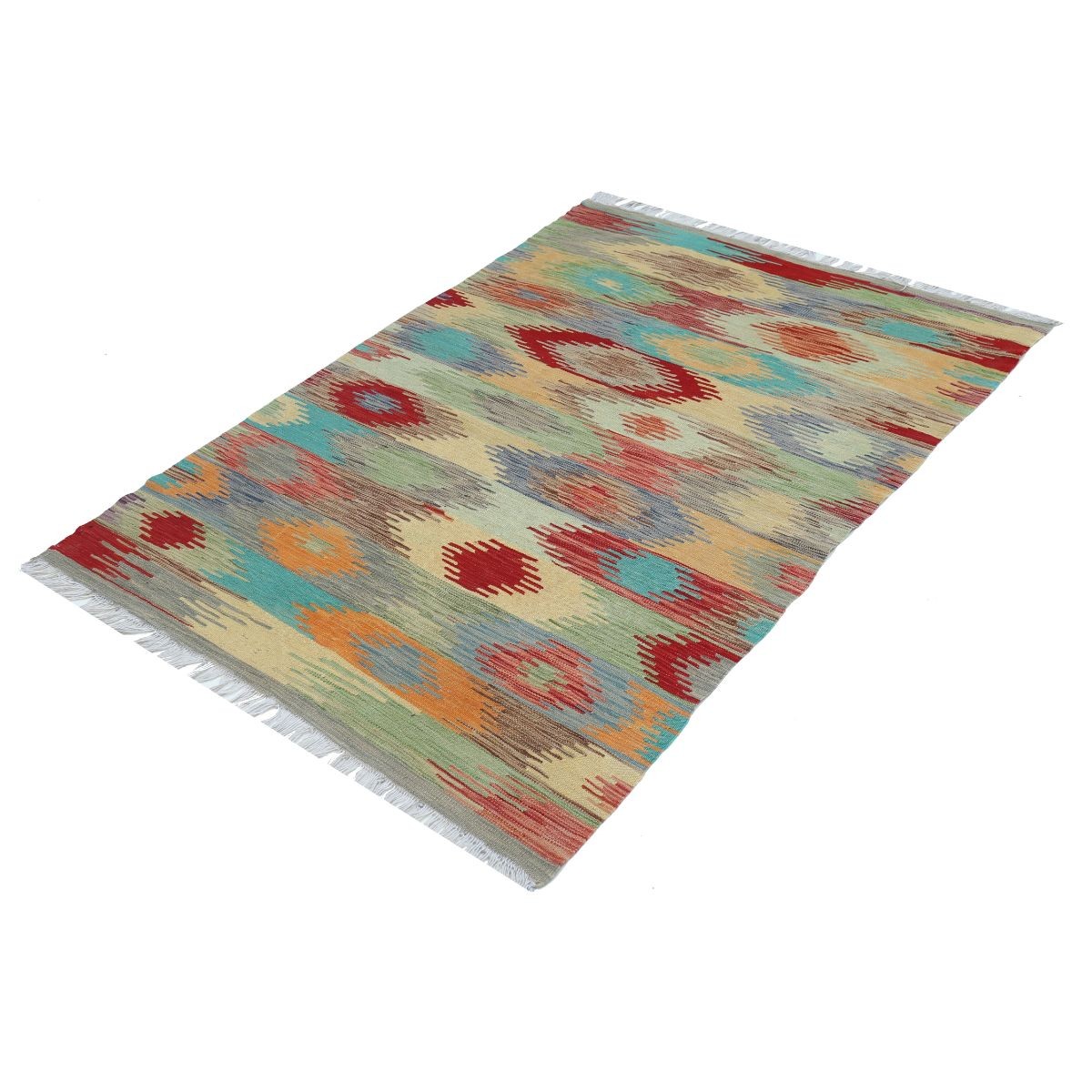 Maimana 4x6 Hand Woven Washable Wool Rug - Colorful