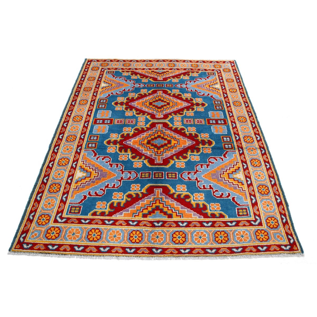 Revival 5x7 Handmade Double Knotted Washable Wool Rug - Colorful