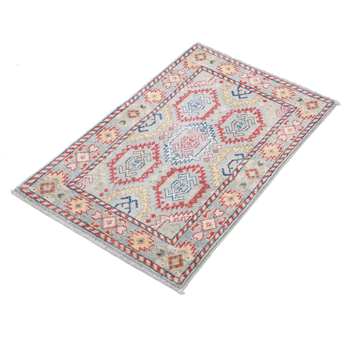 Revival 2x3 Handmade Double Knotted Washable Wool Rug - Colorful