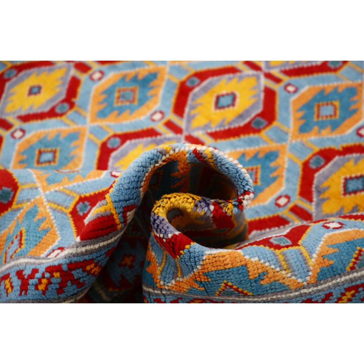 Revival 5x7 Handmade Double Knotted Washable Wool Rug - Colorful