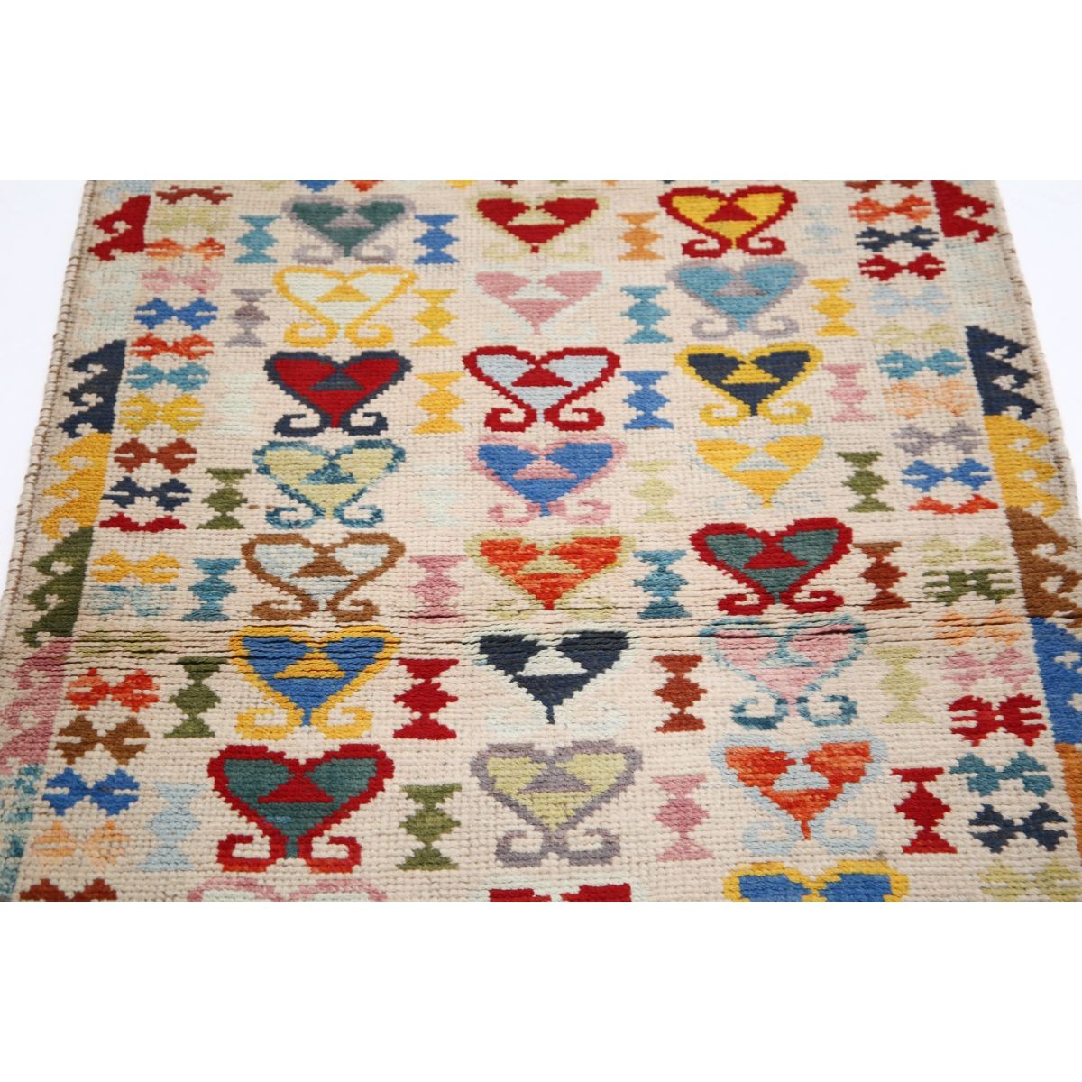 Revival 3x4 Handmade Double Knotted Washable Wool Rug - Colorful