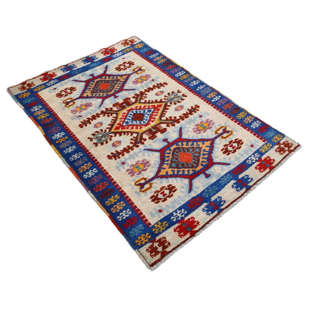 Revival 3x5 Handmade Double Knotted Washable Wool Rug - Colorful