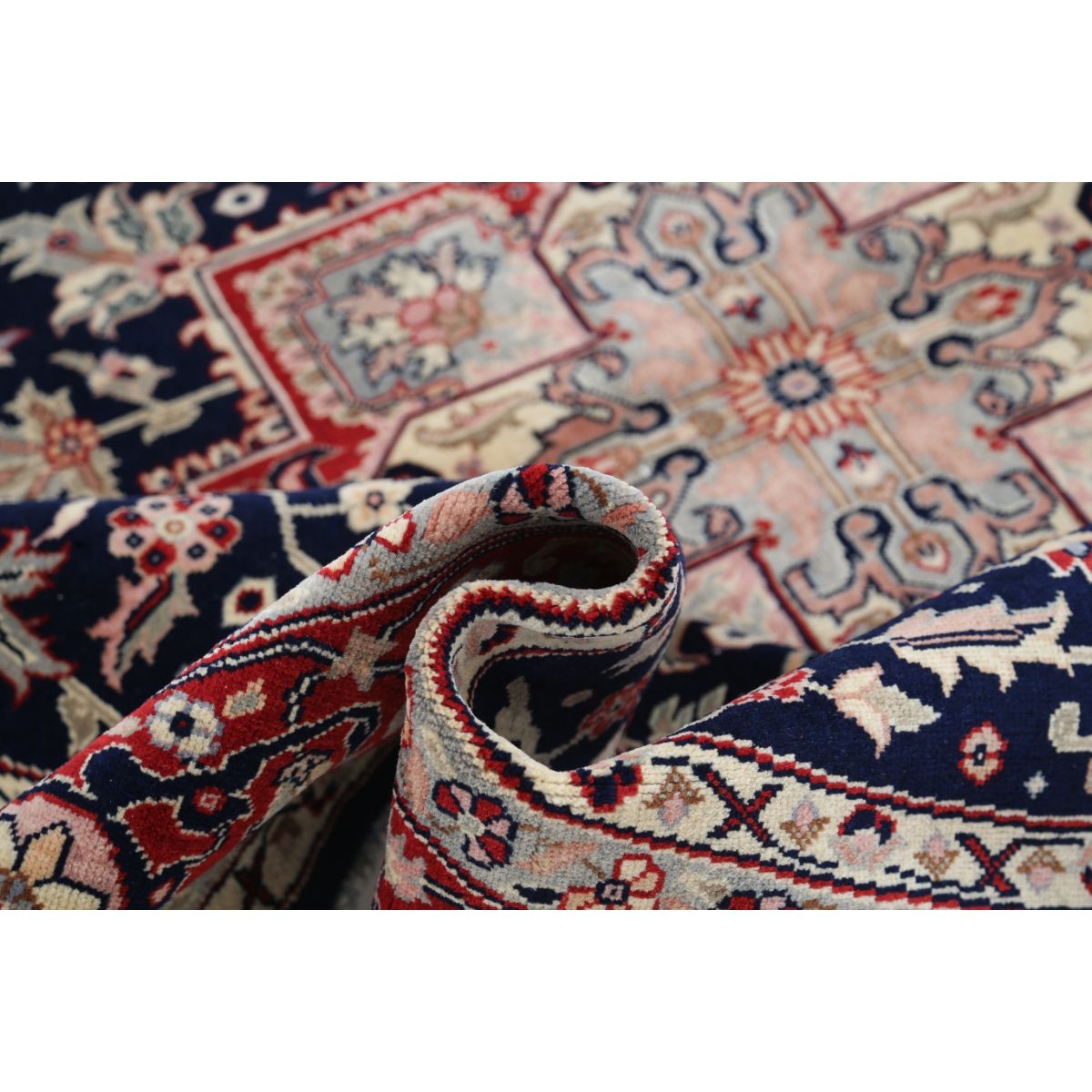 Agra 8x8 Handmade Double Knotted Washable Wool Round Rug - Colorful